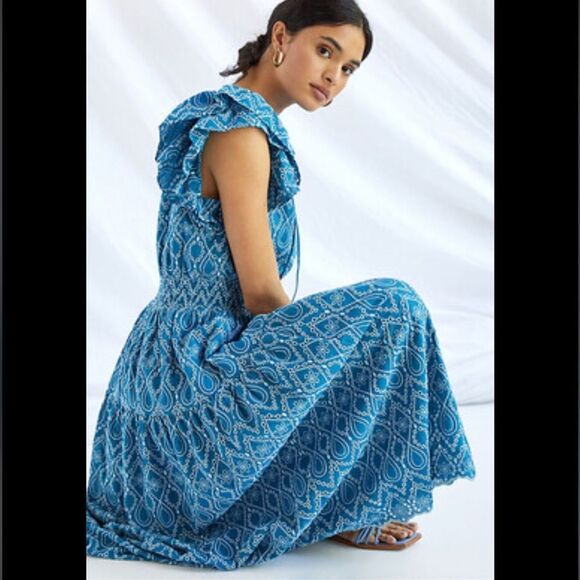 Shoshanna Zona Eyelet Midi Dress - Picture 2 of 13